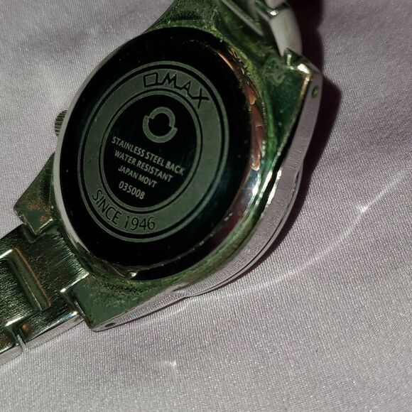 Omax Silver Crescent Circle Moon/Sun‎ Cut-Out Crystals White Face Working Watch main image 8